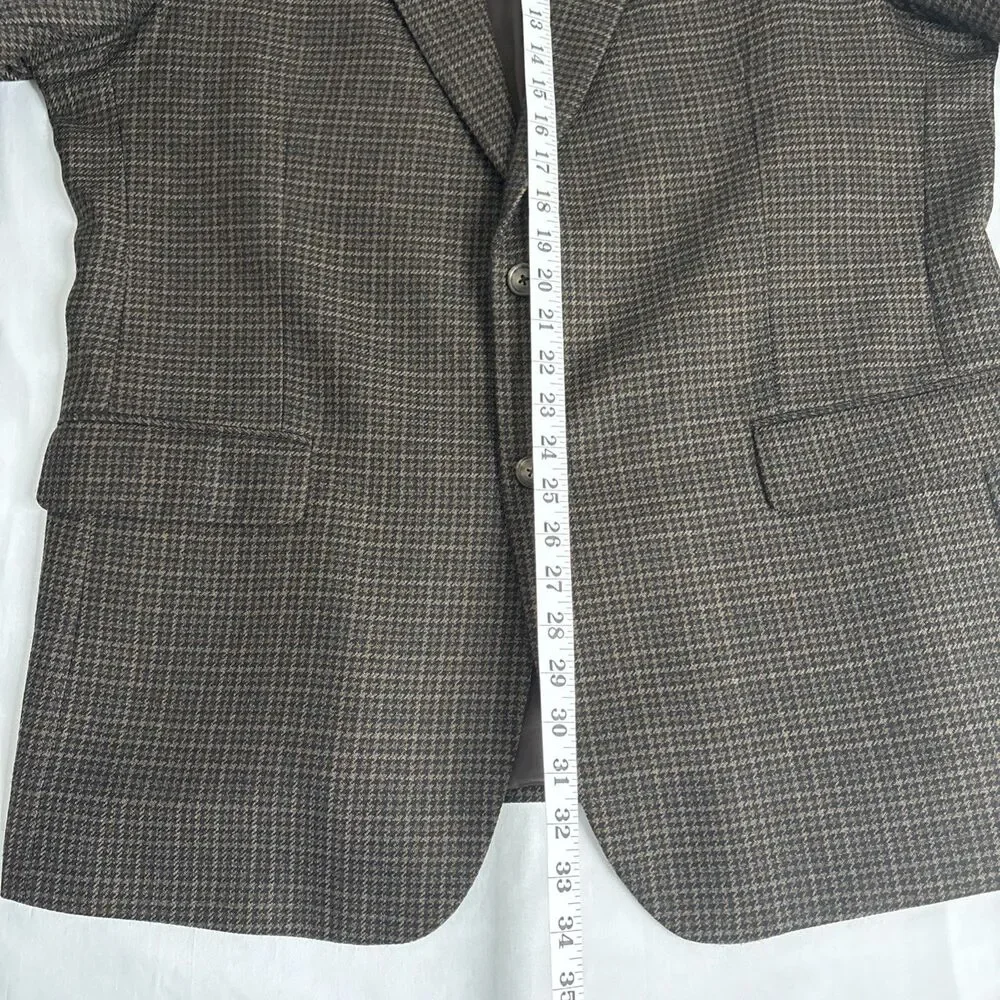 Jos. A Bank Signature Men Sport Jacket 2 button Wool Brown/Black 48L